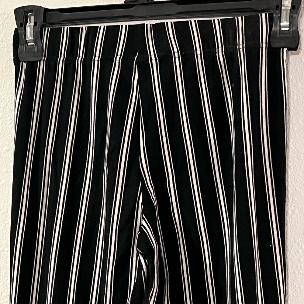 Black and White Striped Women's Pants